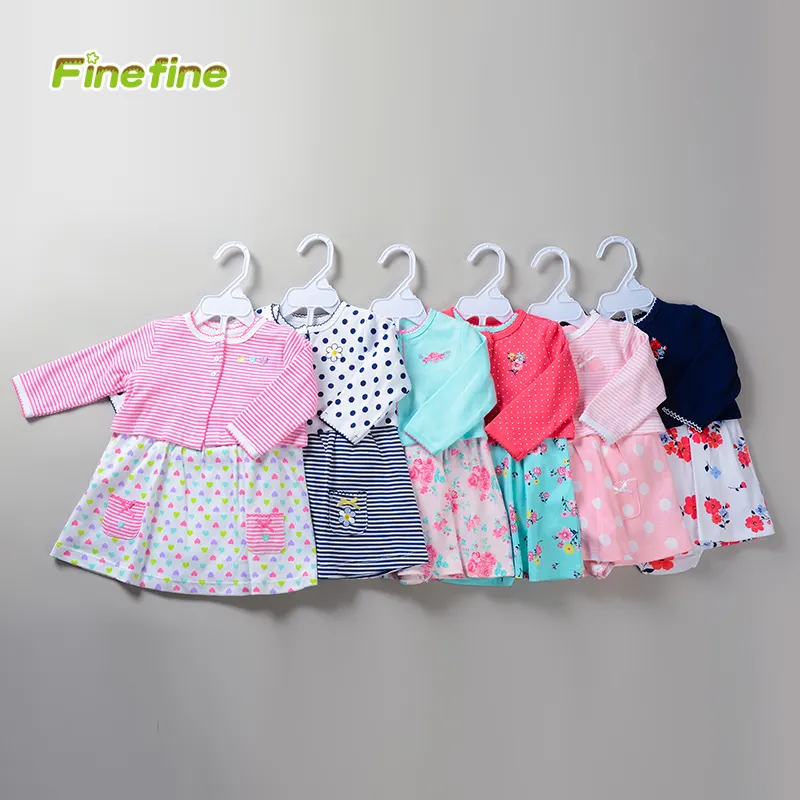 New Model 3~12 Months Spring Summer Fashion Cute Cotton Knitted Boutique Newborn Infant Baby Girl Clothing