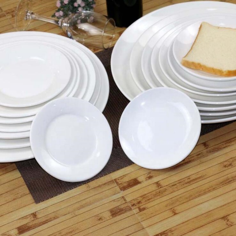 YCP01- Wholesale Tableware New Bone China Flat Circle Ceramic Plate for Restaurant