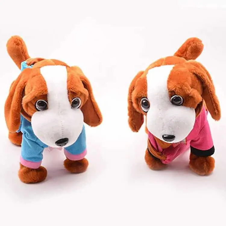 New hot electronic stuffed walking dog plush toy with funny voice cute singing and talking