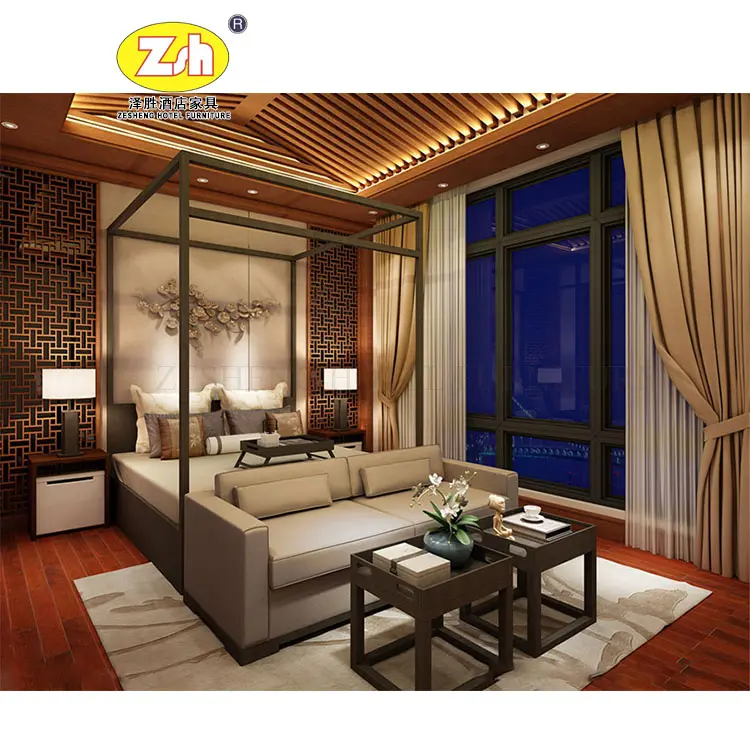 new solid wood villa staff dormitory furniture ZH-377 make in Foshan