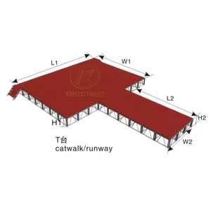 Diskon Besar Pertunjukan Mode Panggung Modular Panggung Catwalk Panggung Aluminium