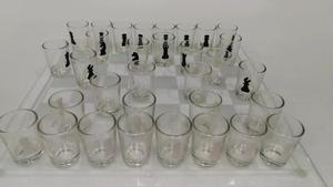 Jeu d'échecs en verre, 25x25cm, 32 pièces, personnalisation universelle, jeu pour boire - Product Image 3