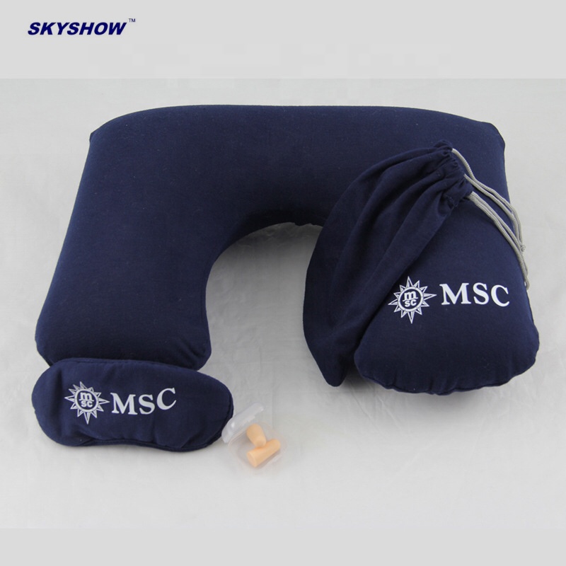 Подушка для шеи с комплектом маски для глаз для путешествий и автомобиля
