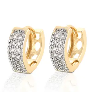 Simple Design Fashion 18K White Gold Plated Alloy Zircon Woman Jhumke Earring Jewellery