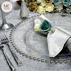 <span class=keywords><strong>Assiettes</strong></span> de présentation <span class=keywords><strong>en</strong></span> <span class=keywords><strong>verre</strong></span> perlé or et argent pour mariage, vente <span class=keywords><strong>en</strong></span> gros à prix réduit - Product Image 5