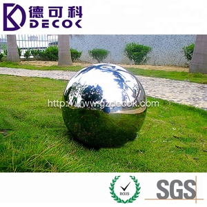 Esfera hueca 50cm <span class=keywords><strong>18</strong></span> pulgadas de acero inoxidable mirando Bola de jardín decoración