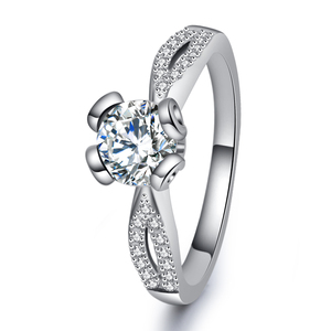 Anello di <span class=keywords><strong>Fidanzamento</strong></span> Personalizzato in <span class=keywords><strong>Argento</strong></span> Placcato Rodio con Zirconia Cubica per Donna - Stile Bohémien di Lusso - Product Image 6