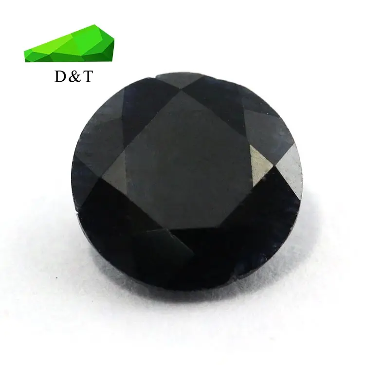 Harga Khusus Potongan Bulat Alami Batu Safir Hitam 6Mm Batu Permata Longgar