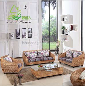 Ensemble de meubles de salon de haute qualité, moderne, pour balcon, véranda, en rotin naturel, canapé sectionnel à deux places - Product Image 2