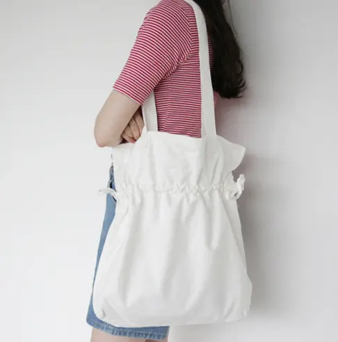 Bolso de hombro de Color puro con cordón, 100% Biodegradable, orgánico