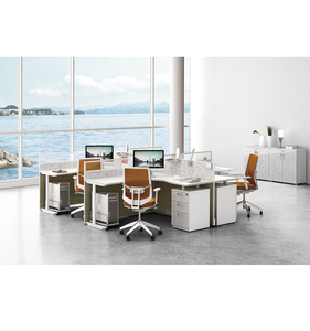 Ekonglong โต๊ะทำงานสีขาวแบบโมดูลาร์ทันสมัยโต๊ะทำงานสำนักงาน2 4 6 8คนโต๊ะทำงานโต๊ะทำงานในสำนักงาน - Product Image 3