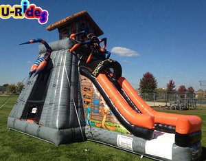 haunted house jumping castle Giant Haunted House Inflatables Slide Bouncy Castle With Vampire Spider Pumpkin For Halloween