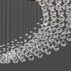 <span class=keywords><strong>Suspension</strong></span> en forme de demi-lune avec boule de cristal, luminaire de plafond, modèle de décoration d'intérieur, moderne et contemporain, 80 CE Rohs 120 - Product Image 2