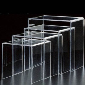 <span class=keywords><strong>Diseño</strong></span> moderno del vidrio doblado <span class=keywords><strong>mesa</strong></span> de café, Lucite anidación <span class=keywords><strong>mesa</strong></span>, Plexiglás <span class=keywords><strong>mesa</strong></span> <span class=keywords><strong>auxiliar</strong></span> <span class=keywords><strong>mesa</strong></span> final conjuntos - Product Image 1