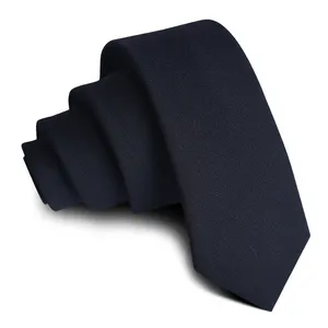 Brand Lining Italian Pure Black Neckties Handmade Custom Silk Wool Ties ODM Design