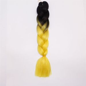 Extensions de <span class=keywords><strong>cheveux</strong></span> synthétiques en tresses box braids de 48 pouces, couleur ombrée <span class=keywords><strong>noir</strong></span> et jaune, pour femmes noires - Product Image 2