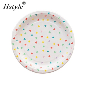 Hstyle <span class=keywords><strong>2024</strong></span> arc-en-ciel Triangle fête vaisselle Kit pour adultes enfants bébé douche mariage anniversaire décor fournitures en gros SPT061 - Product Image 2