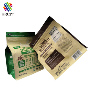 Impression personnalisée sur papier kraft feuille d'aluminium sac d'emballage zip-lock pour 1kg de protéines en poudre - Product Image 3