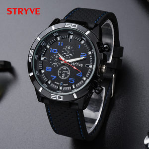 Orologio da Uomo Sportivo Stryve Design Racing con Cinturino in Silicone Nero Movimento al Quarzo Importato dal Giappone - Product Image 5