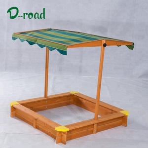 أطفال ملعب حديقة sandpit خشبي مع غطاء أخضر - Product Image 3