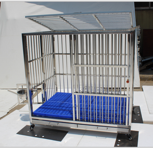 Kandang Hewan Peliharaan Luar Ruangan dari Logam Stainless Steel Grosir dengan Baki Plastik, Rumah Anjing - Product Image 2