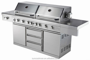 Parrilla de Gas para Barbacoa con Doble Capó <span class=keywords><strong>y</strong></span> Doble Caja de <span class=keywords><strong>Fuego</strong></span> - Product Image 4