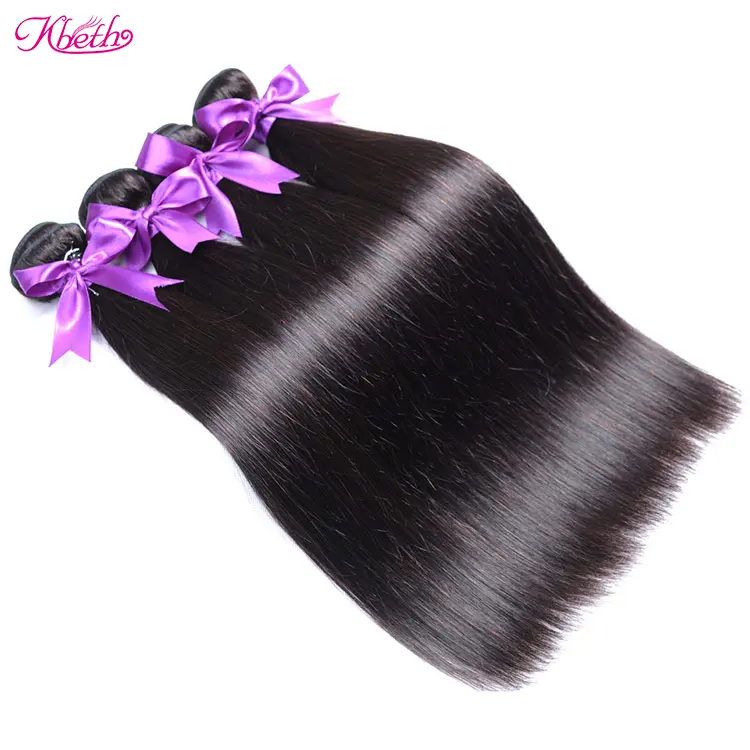 Kbeth Hair Factory Products Raw Unprocessed Natural Color Virgin Remy Silky Straight Peruvian Hair Bundles