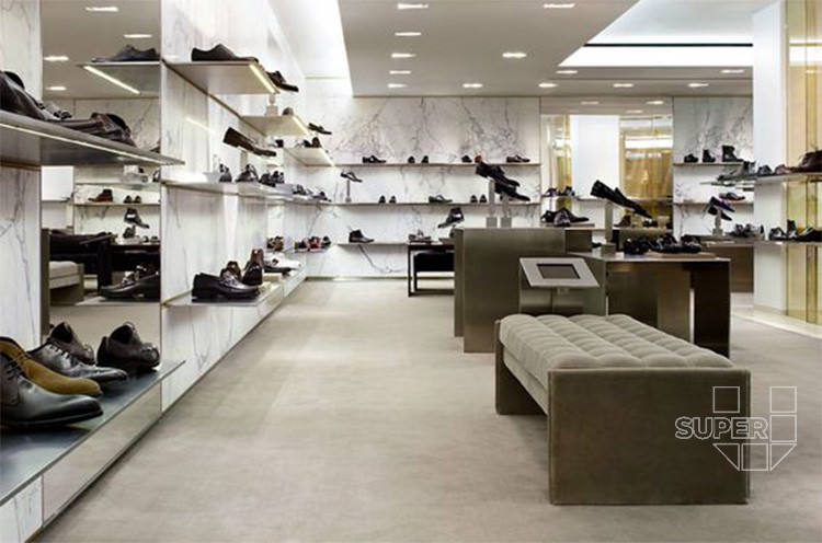 Moderno tienda de zapatos de moda de diseño para la nueva tienda