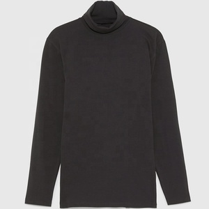 メンズ用黒長袖Tシャツ 綿100% サイズS M L XL XXL <span class=keywords><strong>XXXL</strong></span> タートルネックTシャツ - Product Image 1