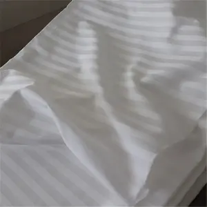 1 cm rayé satin BCI/GOTS tissu 300 cm blanc tissu en coton satiné