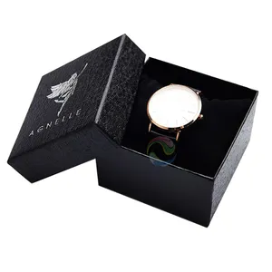 En gros Pas Cher Élégant Hommes Logo Personnalisé Noir Boîte De Montre En Papier Cadeau - Product Image 1