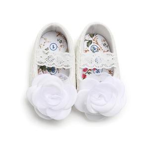 Sepatu berjalan katun desain baru sepatu bayi selop Princess bayi 0-2 tahun renda bunga untuk anak perempuan - Product Image 3