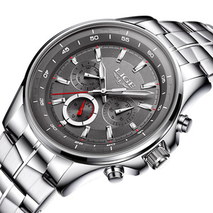 LIGE Multi-funtion <span class=keywords><strong>uomo</strong></span> Orologi Fashion Business Orologio Al Quarzo Uomini <span class=keywords><strong>Acciaio</strong></span> Pieno <span class=keywords><strong>Uomo</strong></span> <span class=keywords><strong>Cronografo</strong></span> - Product Image 5