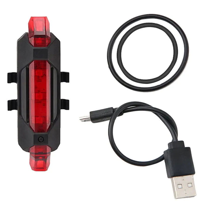 Cycle zone-Luz LED delantera y trasera para bicicleta, accesorio recargable, USB, roja, Flash de advertencia
