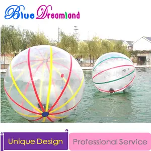 2016 nuevo diseño de PVC bola zorbing equipo tocar balón inflable precio bola del agua caminando
