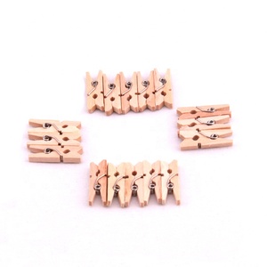 Fashional vente en gros 2.5 cm couleur bois naturel Mini pince en bois/chevilles fantaisie trombone <span class=keywords><strong>pinces</strong></span> à linge - Product Image 2