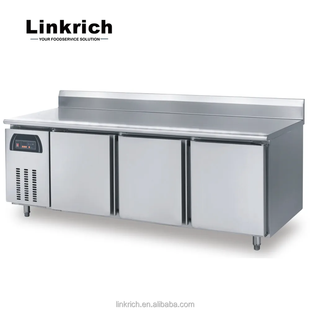 रसोई रेफ्रिजरेटर प्रत्यक्ष ठंडा स्टेनलेस स्टील countertops ऑपरेटिंग प्रशीतित फ्रीजर