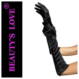 nuovo design del colore lunghi guanti in pelle con decorazione delle signore sexy
