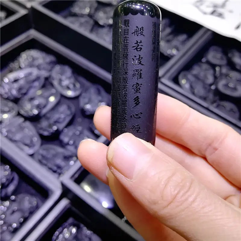 Gros naturel obsidienne feng shui pendentif pour cadeau