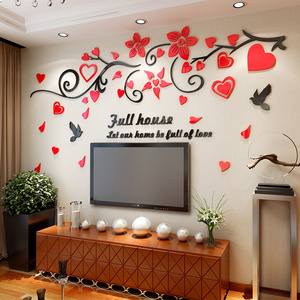 Adhesivo de Pared 3D con Flores Acrílicas, Impermeable, Ecológico, Diseño Art <span class=keywords><strong>Deco</strong></span>, Colores Mixtos, Decoración Elegante para el Hogar - Product Image 2