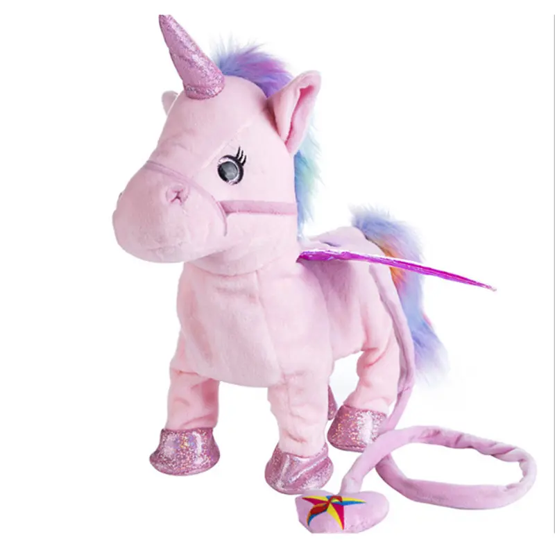 Electric Plush Toy Birthday Party Decoration Unicorn Custome-made Leash Flying Horse Figure Walking And Singing Electric Unicorn Plush Toys