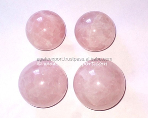 โรสควอตซ์บอลธรรมชาติหินซิทรินควอตซ์ลูกบอลคริสตัลทรงกลมสำหรับการรักษาเรกิฮวงจุ้ยสไตล์งานฝีมือหิน - Product Image 1