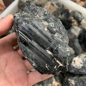Tự nhiên màu đen <span class=keywords><strong>Tourmaline</strong></span> thô tinh thể đá đánh bóng màu đen <span class=keywords><strong>Tourmaline</strong></span> đá thô - Product Image 4