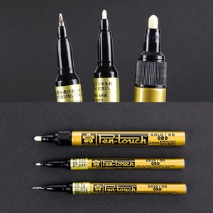ปากกามาร์กเกอร์ซากุระสำหรับเขียนการ์ดสีดำ0.7/1.0/2.0มม. ปลายสีเงินสีทองสีขาว - Product Image 4