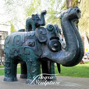 야외 장식 골동품 주철 동상 거대한 코끼리