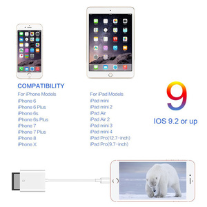 SD adaptador <span class=keywords><strong>de</strong></span> lector <span class=keywords><strong>de</strong></span> tarjetas iPhone 8 X iPod <span class=keywords><strong>Apple</strong></span> tarjetas <span class=keywords><strong>de</strong></span> memoria SD <span class=keywords><strong>de</strong></span> apoyo más nuevo Sistema IOS 2018 nuevo - Product Image 4