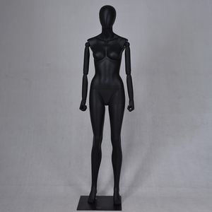 Mannequin féminin ajustable en <span class=keywords><strong>noir</strong></span> mat, réaliste, <span class=keywords><strong>nu</strong></span>, abstrait, corps entier, avec bras en bois - Product Image 3