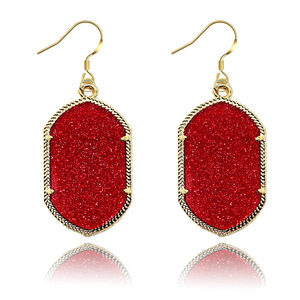 San Valentín brillante polígono geométrico pendientes de acrílico neón fluorescente amarillo acrílico gancho pendiente - Product Image 6