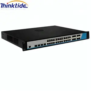 Layer3 Sakelar Serat Jaringan 24 Port, Kombo 24 RJ45 dengan 8 Gigabit Sfp Rj45dengan Fungsi Web SNMP VLAN 4*10G Sfp