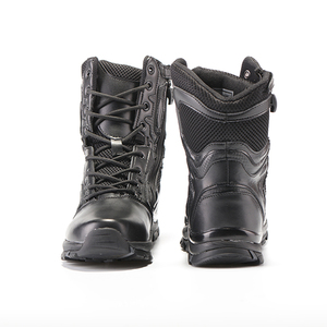 Combat hommes bottes bottes tactiques chaussures botte Anti glissant caoutchouc ZIP <span class=keywords><strong>ciment</strong></span> solide microfibre semelle en cuir véritable noir <span class=keywords><strong>cheville</strong></span> - Product Image 5